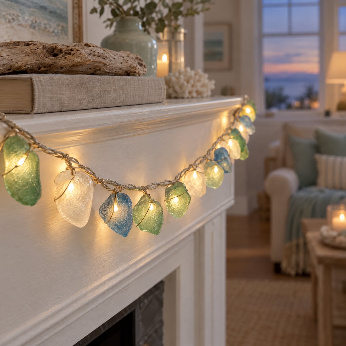 Sea Glass Garland Lights